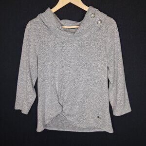 💙 Adrienne Vittadini Soft Warm Long Sleeve Top Size M/L Cozy Comfy Preppy Casua